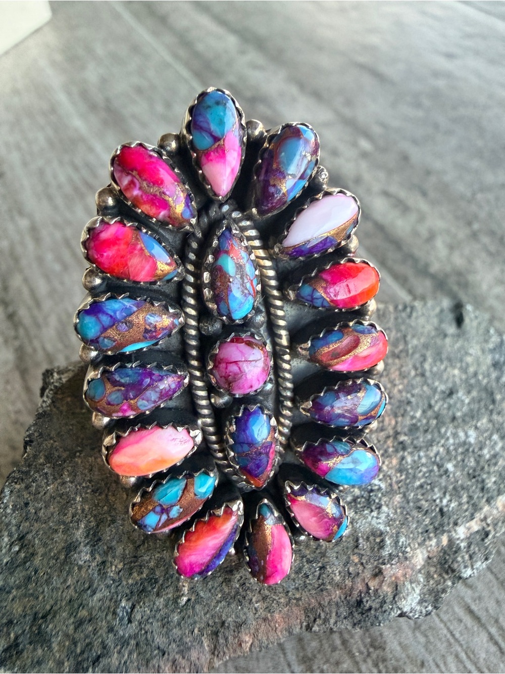 Pink Dream Mohave Statement Ring - Adjustable
